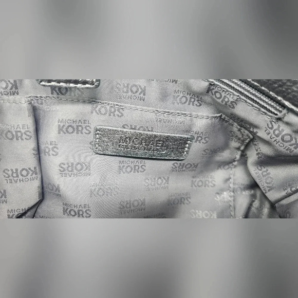 MICHAEL KORS HAMILTON JEWELL NICKEL LEATHER GUNMETAL LARGE TOTE BAG - Picture 15 of 15